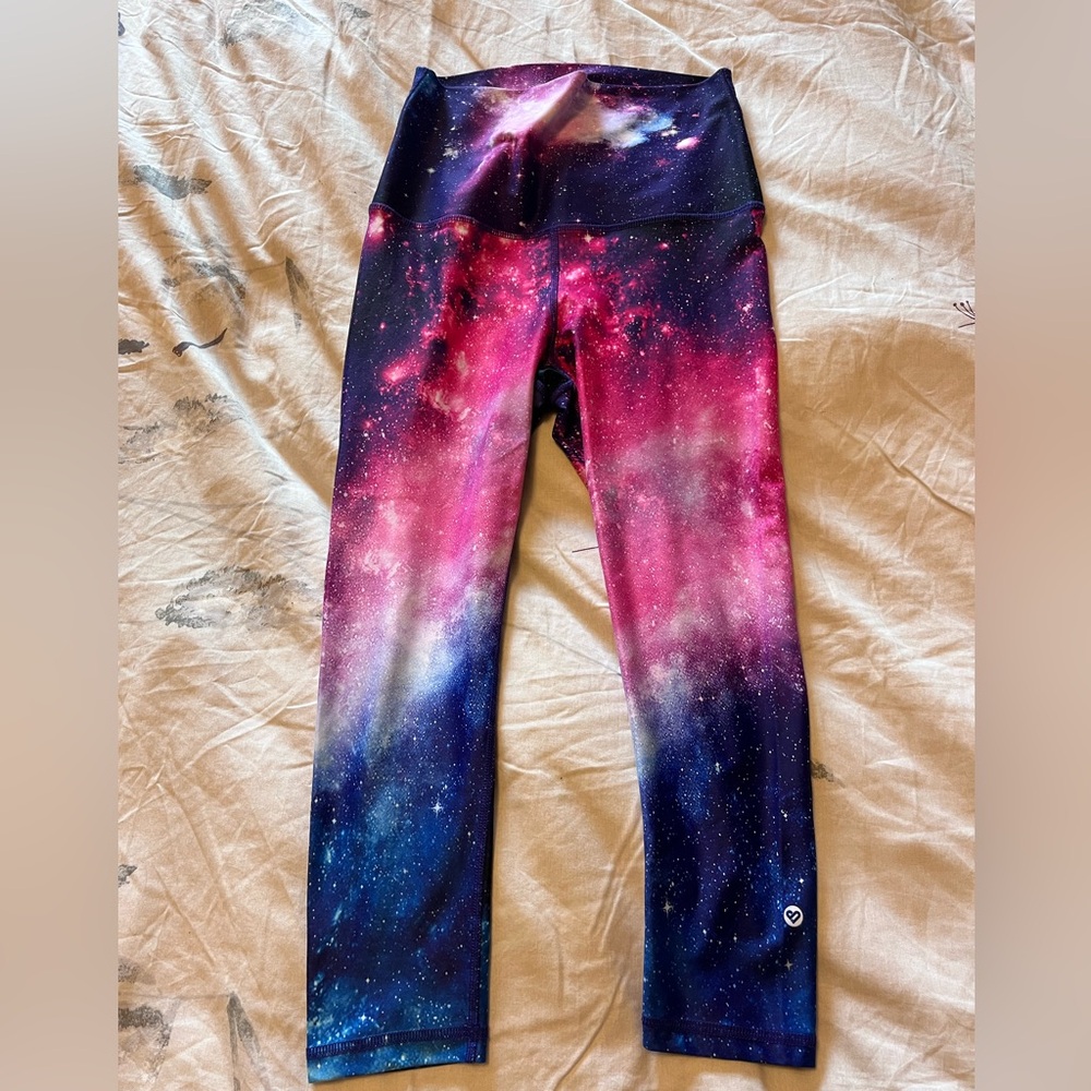 Silver Icing Galaxy Nebula High Waisted Leggings - Medium
